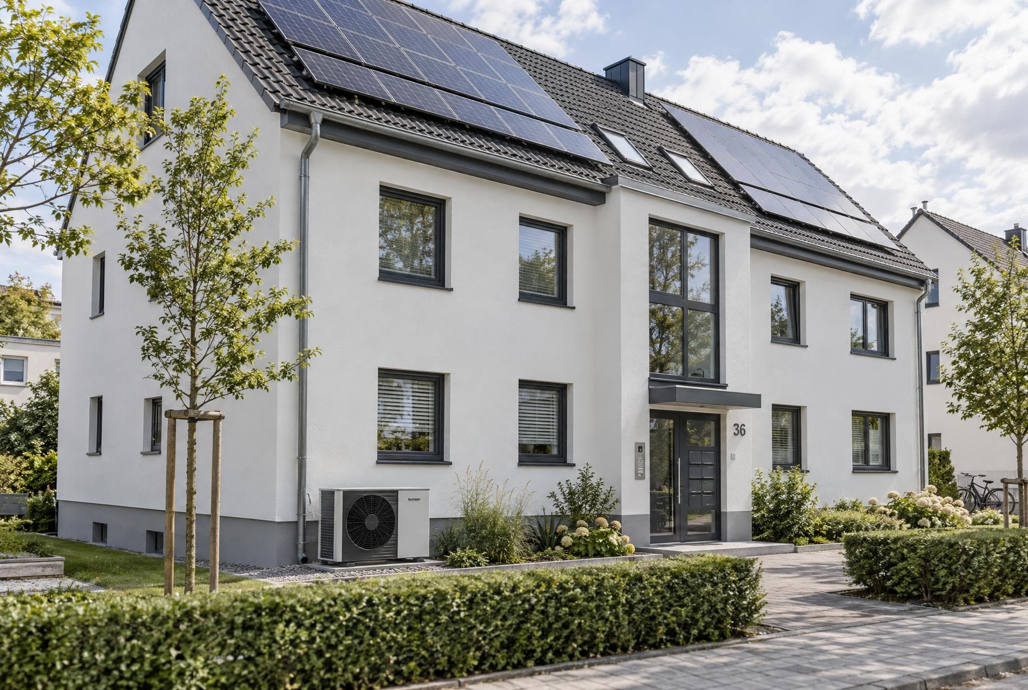 Energetische Sanierungsmaßnahmen an einem Mehrfamilienhaus